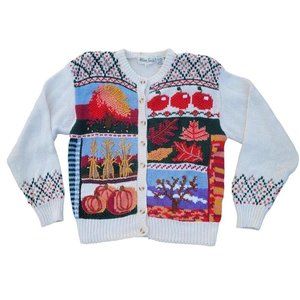 Vintage 80s Fall Harvest Cardigan